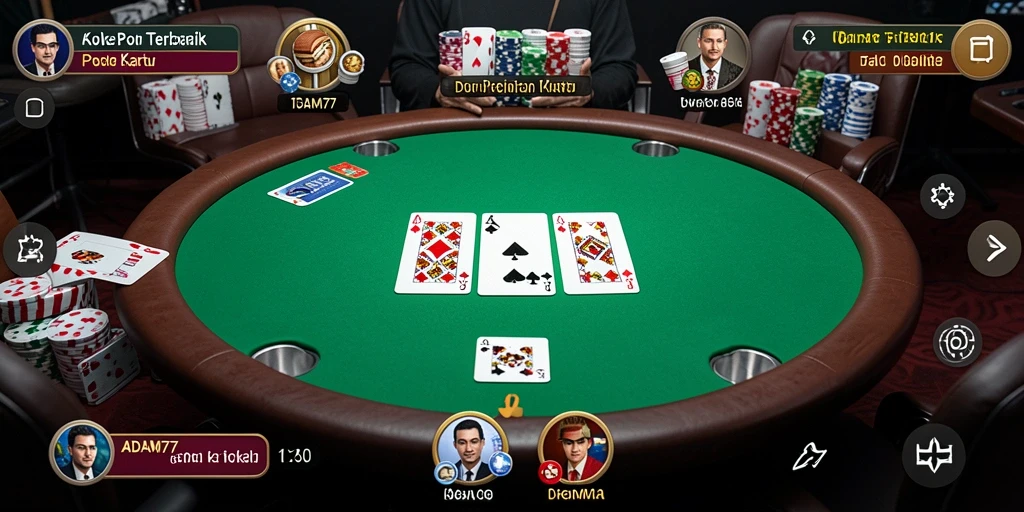 Tampilan gameplay ADAM77 yang mengesankan saat bermain Poker.