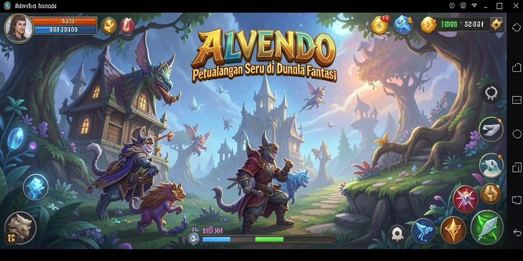 Tangkapan layar menunjukkan gameplay menakjubkan di dunia petualangan ALVENDO.