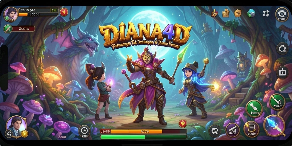 Tangkapan layar DIANA4D menunjukkan aksi seru dalam petualangan.