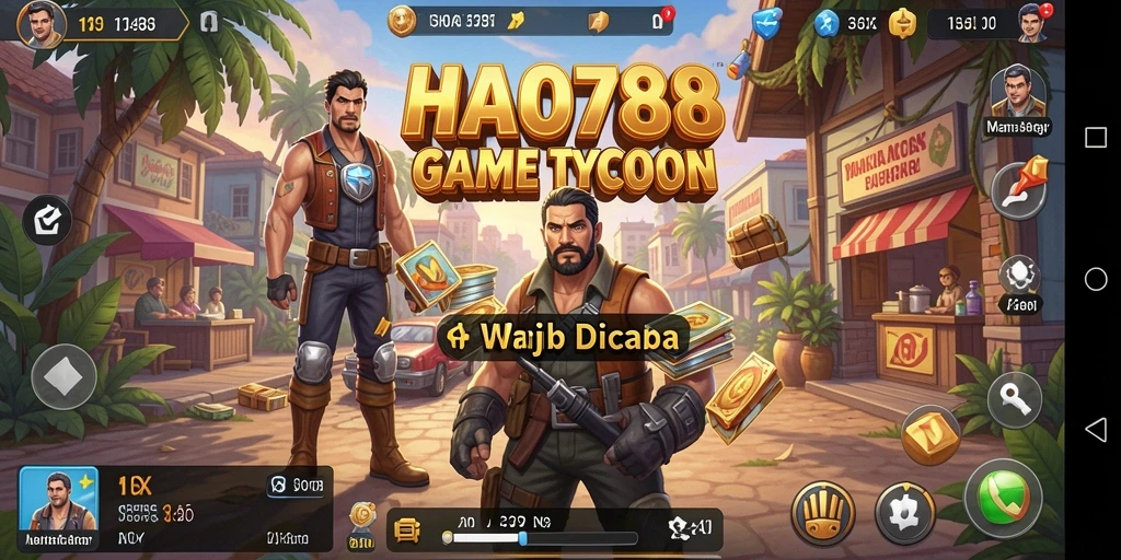 Screenshot gameplay HAO788 menampilkan pembangun bisnis yang sukses.