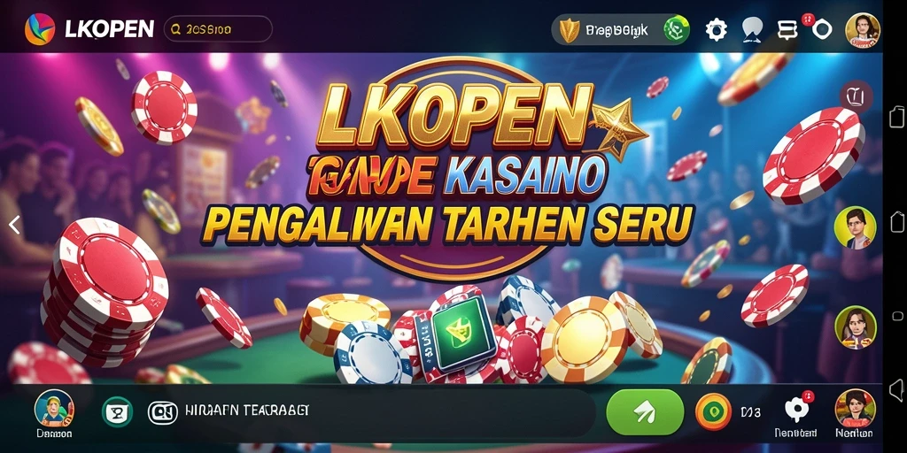 Screenshot dari LKOPEN menampilkan gameplay Kasino yang menegangkan dan penuh warna.