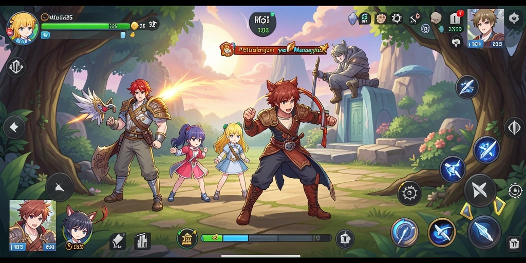 Tangkapan layar gameplay MG525 menampilkan aksi seru dalam dunia Anime.