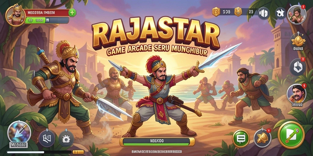 Screenshot gameplay RAJASTAR yang menunjukkan aksi seru dalam game Arcade.