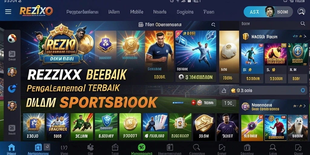 Screenshot REZIXO menampilkan antarmuka taruhan olahraga yang interaktif dan menarik.