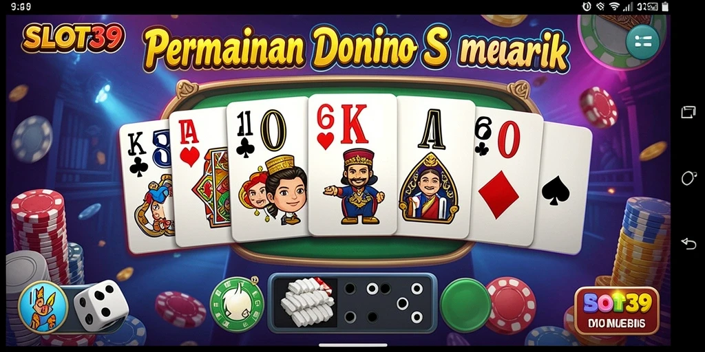 Tampilan antarmuka permainan Domino yang menarik dan interaktif.