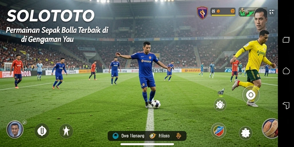 Tampilan gameplay menarik dari SOLOTOTO dengan aksi sepak bola nyata
