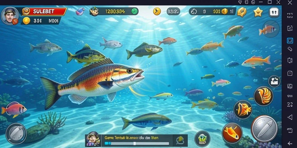 Tampilan gameplay seru Tembak Ikan di SULEBET.