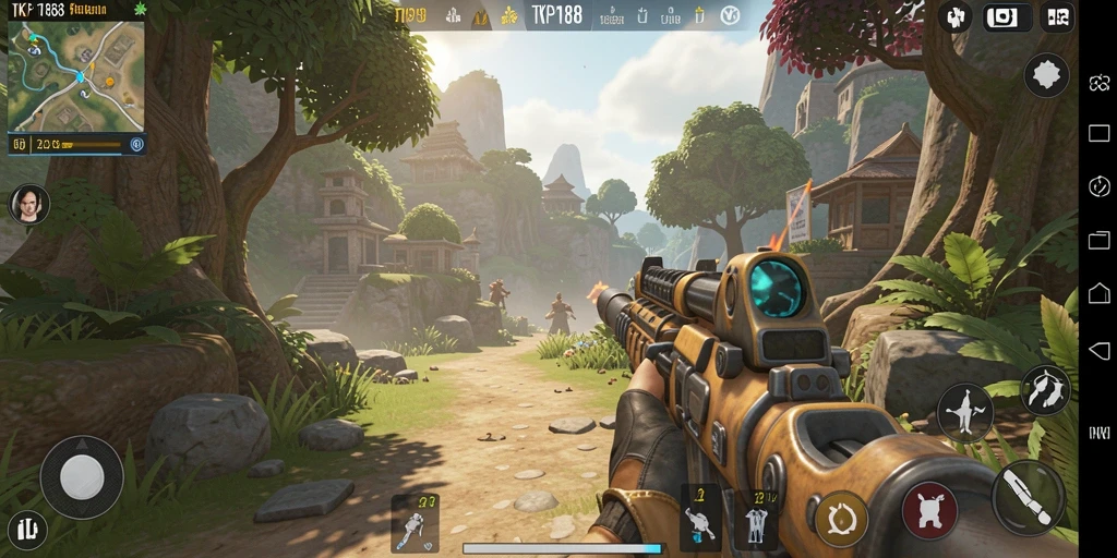 Screenshot menunjukkan aksi seru dalam gameplay TPS TKP188.